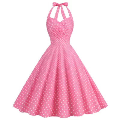 Vintage Swing Sleeveless Polka Dot Dress