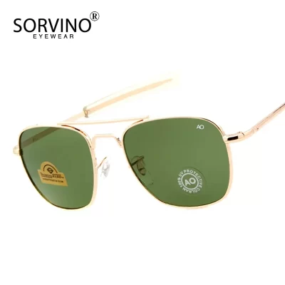 Retro Green AO Pilot Sunglasses