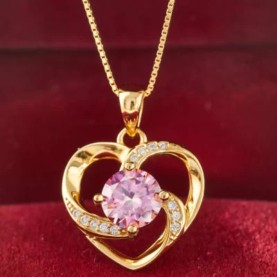Gold Plated Pendant Heart Necklace