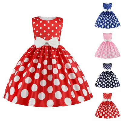 Kids Vintage Polka Dots Dress