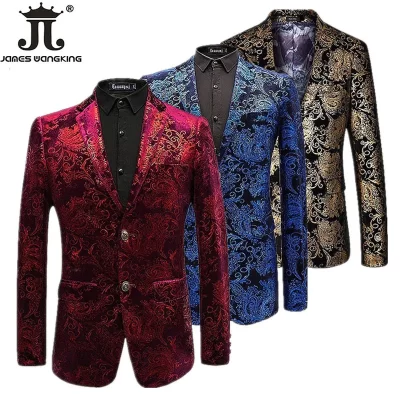 Velvet Blazer Paisley Wedding Suit