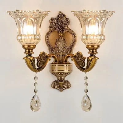Retro Crystal Glass Wall Lamp