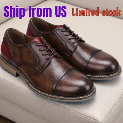 Retro Leather Derby Shoes